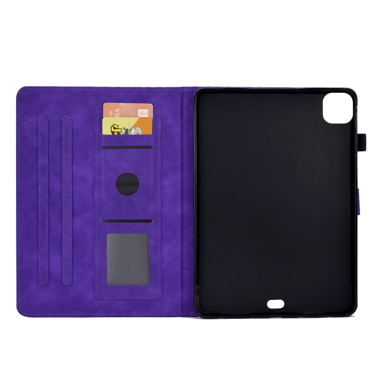 For iPad Pro 11 2024 Rhombus Embossed Leather Tablet Case(Purple) - iPad Pro 11 2024 Cases by buy2fix | Online Shopping UK | buy2fix