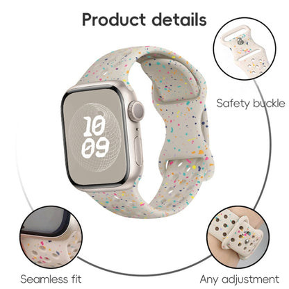 For Apple Watch Series 9 45mm Hole Style Butterfly Buckle Camouflage Silicone Watch Band(Light Purple) - Watch Bands by buy2fix | Online Shopping UK | buy2fix