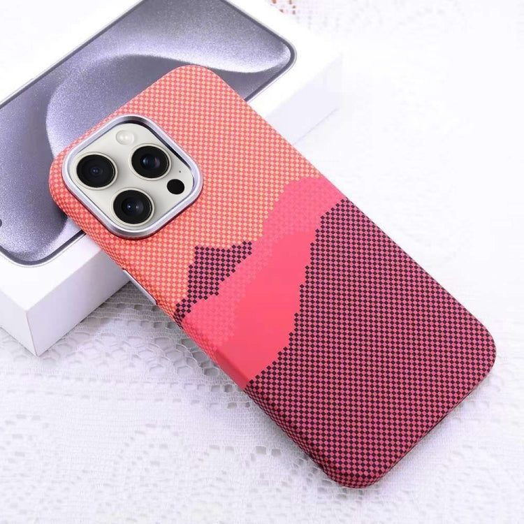 For iPhone 15 Pro Max Kevlar Carbon Fiber Texture MagSafe Magnetic Phone Case(Orange) - iPhone 15 Pro Max Cases by buy2fix | Online Shopping UK | buy2fix