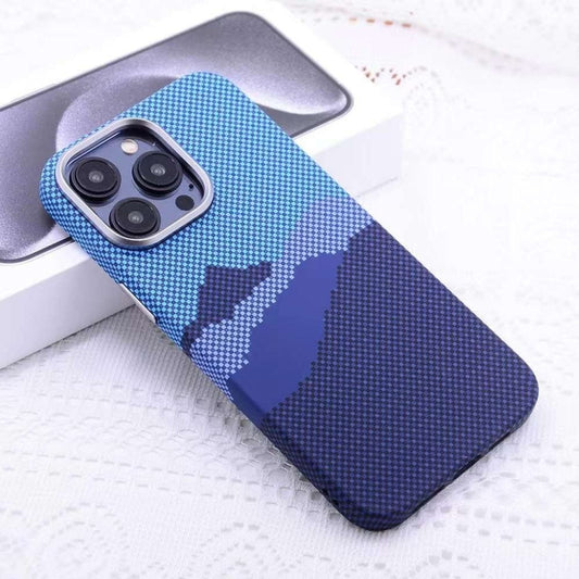 For iPhone 13 Pro Max Kevlar Carbon Fiber Texture MagSafe Magnetic Phone Case(Blue) - iPhone 13 Pro Max Cases by buy2fix | Online Shopping UK | buy2fix