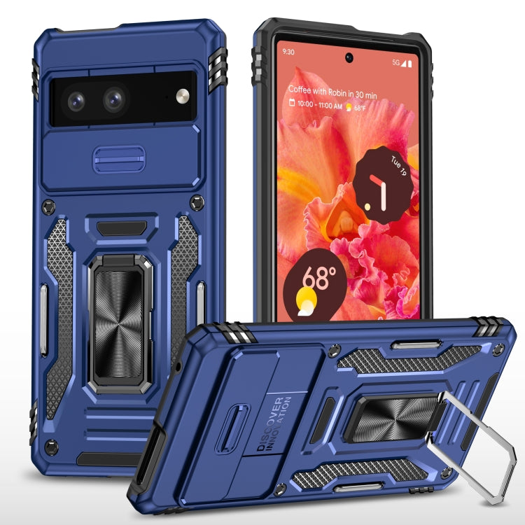 For Google Pixel 9/9 Pro Armor PC + TPU Camera Shield Phone Case(Navy Blue) - Google Cases by buy2fix | Online Shopping UK | buy2fix