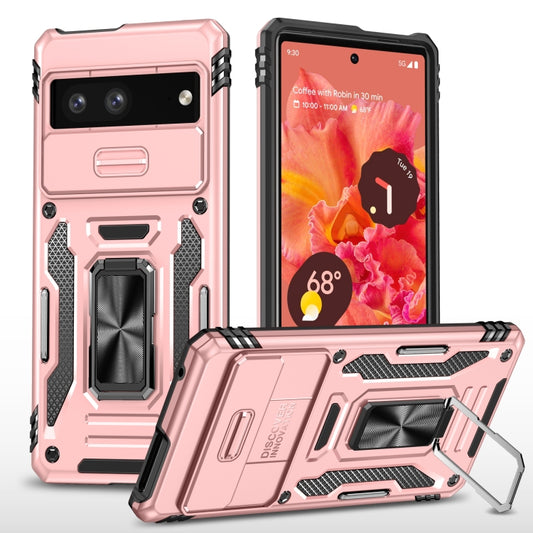 For Google Pixel 9/9 Pro Armor PC + TPU Camera Shield Phone Case(Rose Gold) - Google Cases by buy2fix | Online Shopping UK | buy2fix