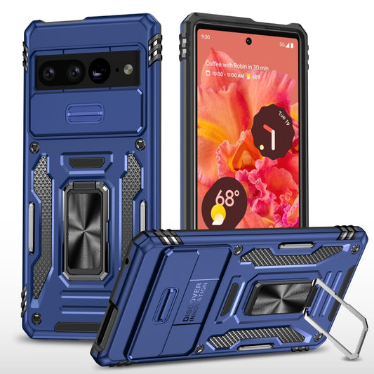 For Google Pixel 9 Pro XL 6.8 Armor PC + TPU Camera Shield Phone Case(Navy Blue) - Google Cases by buy2fix | Online Shopping UK | buy2fix