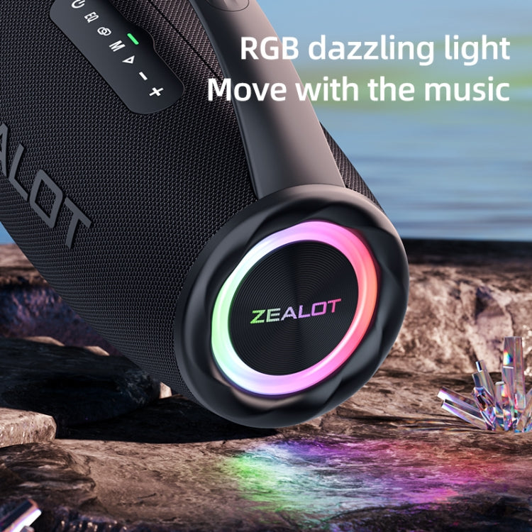 Zealot S97 80W Outdoor Portable RGB Light Bluetooth Speaker(Blue) - Waterproof Speaker by ZEALOT | Online Shopping UK | buy2fix