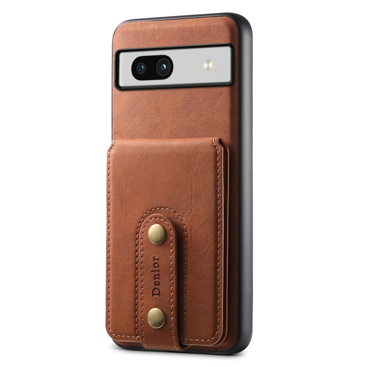 For Google Pixel 7a Denior D14 NK Retro Pattern MagSafe Magnetic Card Holder Leather Phone Case(Brown) - Google Cases by Denior | Online Shopping UK | buy2fix