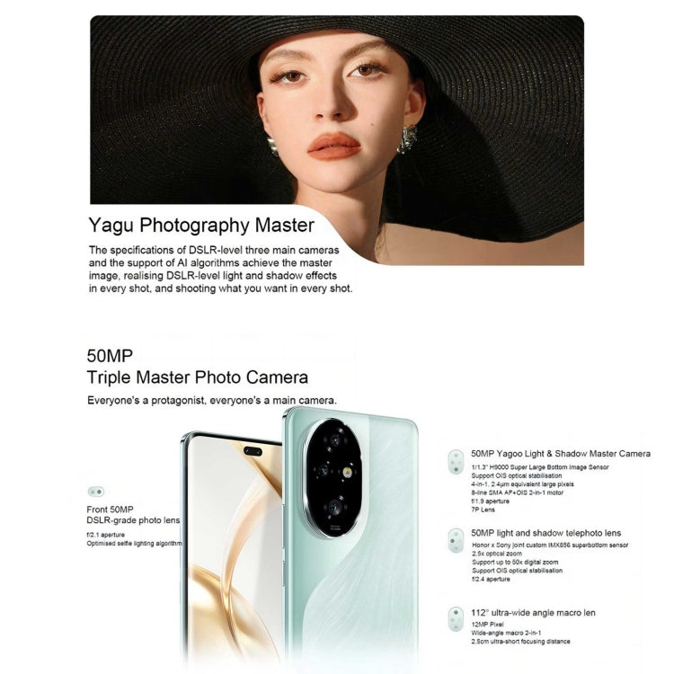 Honor 200 Pro, 12GB+256GB, Screen Fingerprint Identification, 6.78 inch MagicOS 8.0 Snapdragon 8s Gen 3 Octa Core, Network: 5G, NFC, OTG(Blue) - Honor by Huawei | Online Shopping UK | buy2fix