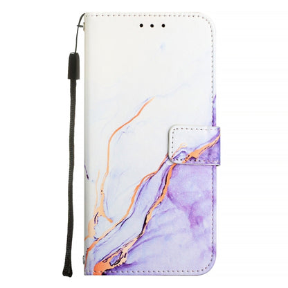 For Google Pixel 9 Pro XL PT003 Marble Pattern Flip Leather Phone Case(White Purple) - Google Cases by buy2fix | Online Shopping UK | buy2fix