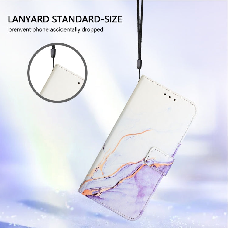 For Google Pixel 9 Pro XL PT003 Marble Pattern Flip Leather Phone Case(White Purple) - Google Cases by buy2fix | Online Shopping UK | buy2fix