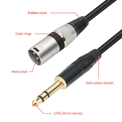 TC145BK55 6.35mm 1/4 TRS Male to XLR 3pin Male Microphone Cable, Length:10m(Black) - Microphone Audio Cable & Connector by buy2fix | Online Shopping UK | buy2fix