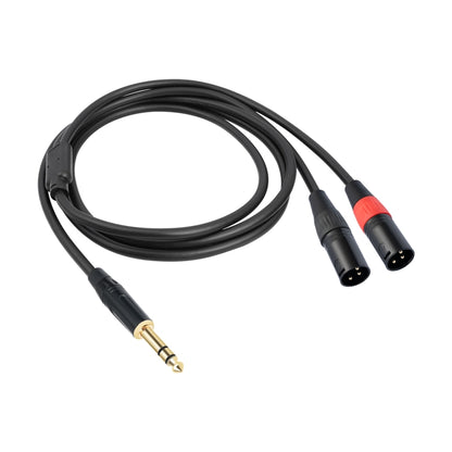 TC145YXK108RE-10 6.35mm 1/4 TRS Male to Dual XLR Male Audio Cable, Length:3m(Black) - Microphone Audio Cable & Connector by buy2fix | Online Shopping UK | buy2fix