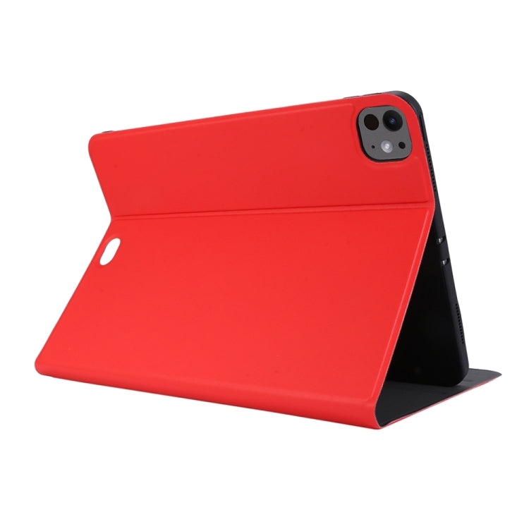 For iPad Pro 11 2024 Stretch Voltage Plain Leather Smart Tablet Case(Red) - iPad Pro 11 2024 Cases by buy2fix | Online Shopping UK | buy2fix