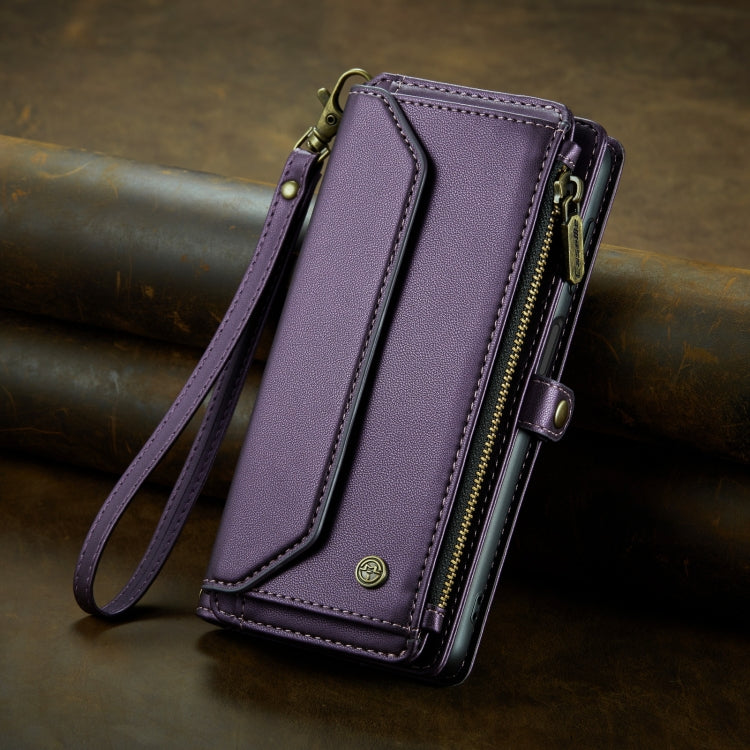 For Samsung Galaxy S10+ CaseMe C36 Card Slots Zipper Wallet RFID Anti-theft Leather Phone Case(Purple) - Galaxy Phone Cases by CaseMe | Online Shopping UK | buy2fix