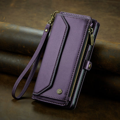 For Samsung Galaxy S21 FE 5G CaseMe C36 Card Slots Zipper Wallet RFID Anti-theft Leather Phone Case(Purple) - Galaxy Phone Cases by CaseMe | Online Shopping UK | buy2fix