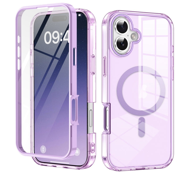 For iPhone 16 Plus Colorful MagSafe Magnetic PC Hybrid TPU Phone Case(Light Purple) - iPhone 16 Plus Cases by buy2fix | Online Shopping UK | buy2fix