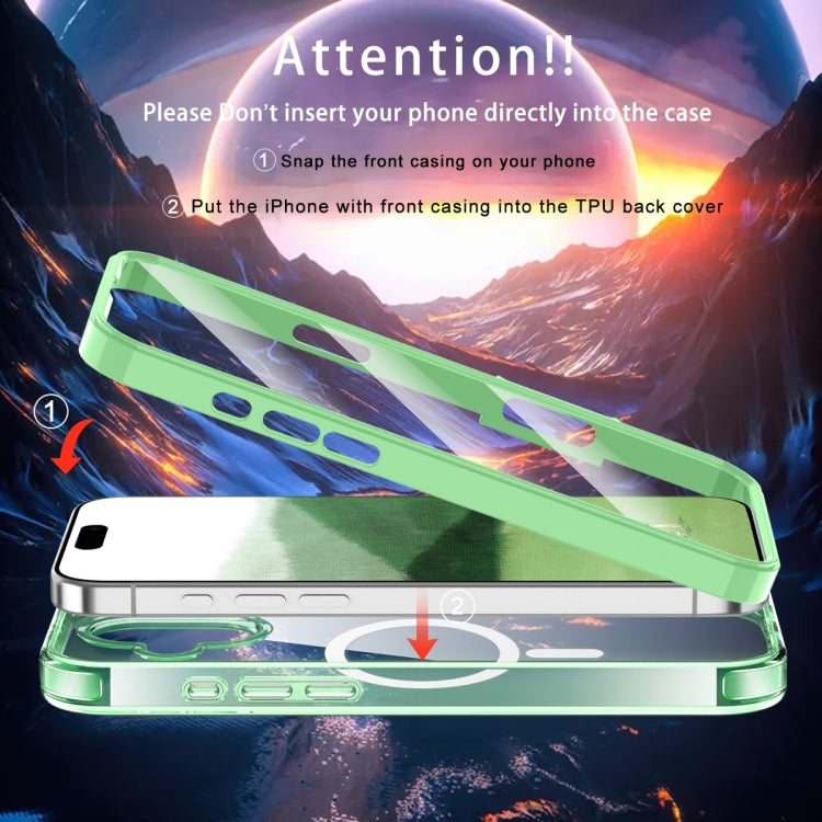 For iPhone 16 Colorful MagSafe Magnetic PC Hybrid TPU Phone Case(Green) - iPhone 16 Cases by buy2fix | Online Shopping UK | buy2fix