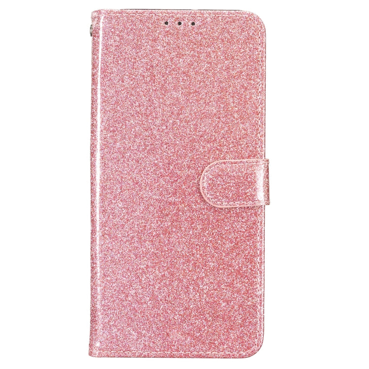 For iPhone 16 Glitter Powder Flip Leather Phone Case(Rose Gold) - iPhone 16 Cases by buy2fix | Online Shopping UK | buy2fix