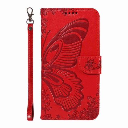 For Sony Xperia 1 VI 2024 Swallowtail Butterfly Embossed Leather Phone Case(Red) - Sony Cases by buy2fix | Online Shopping UK | buy2fix