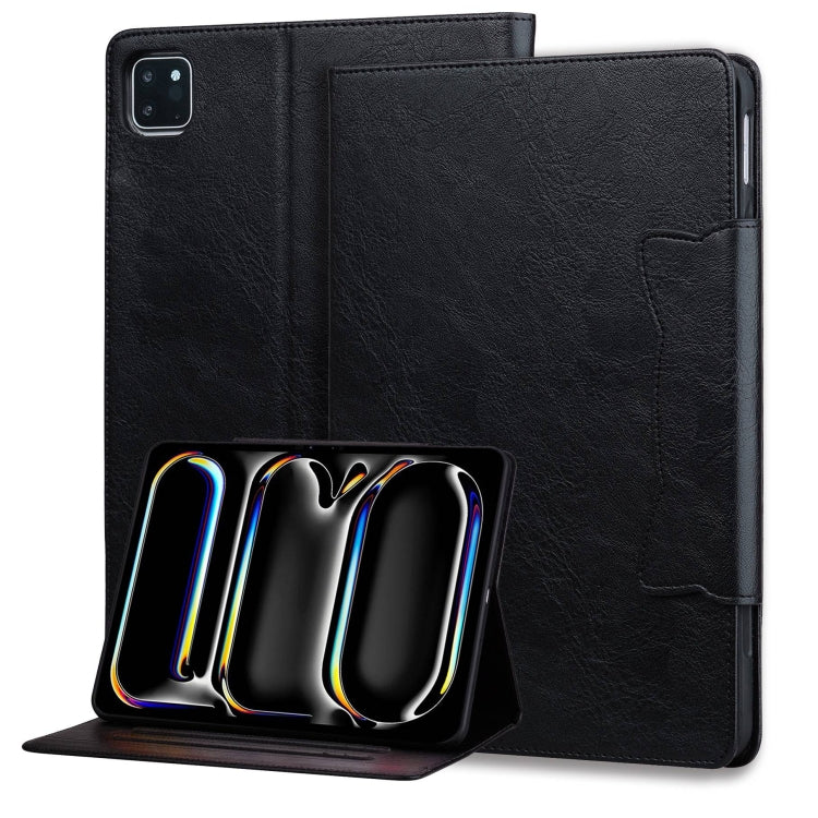 For iPad Pro 11 2024 Cat Buckle Leather Smart Tablet Case(Black) - iPad Pro 11 2024 Cases by buy2fix | Online Shopping UK | buy2fix