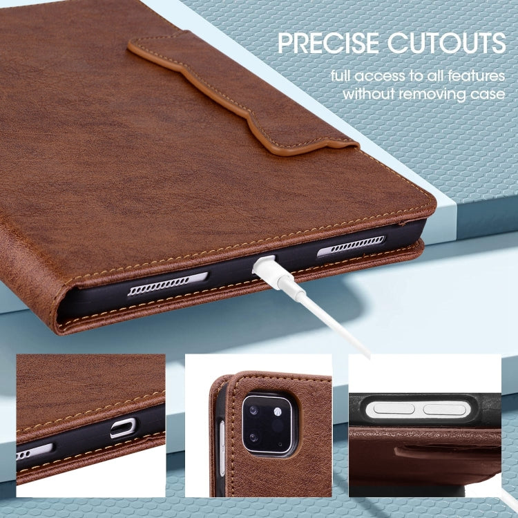 For iPad Pro 11 2024 Cat Buckle Leather Smart Tablet Case(Brown) - iPad Pro 11 2024 Cases by buy2fix | Online Shopping UK | buy2fix