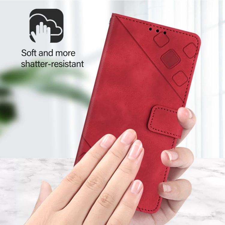 For Blackview A53 Skin Feel Embossed Leather Phone Case(Red) - More Brand by buy2fix | Online Shopping UK | buy2fix