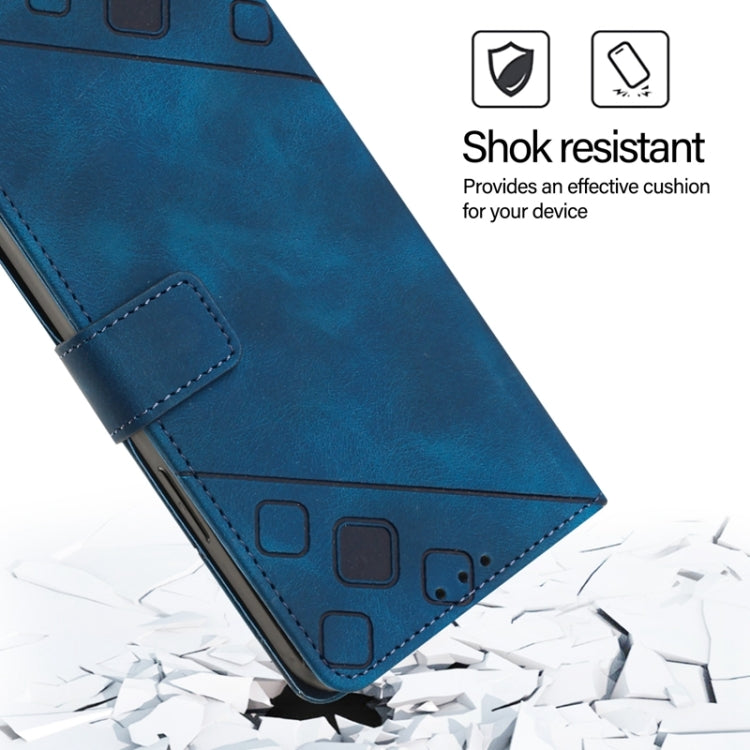 For Blackview Color 8 Skin Feel Embossed Leather Phone Case(Blue) - More Brand by buy2fix | Online Shopping UK | buy2fix