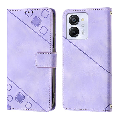 For Blackview Color 8 Skin Feel Embossed Leather Phone Case(Light Purple) - More Brand by buy2fix | Online Shopping UK | buy2fix