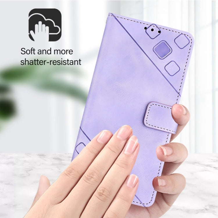 For Blackview Color 8 Skin Feel Embossed Leather Phone Case(Light Purple) - More Brand by buy2fix | Online Shopping UK | buy2fix