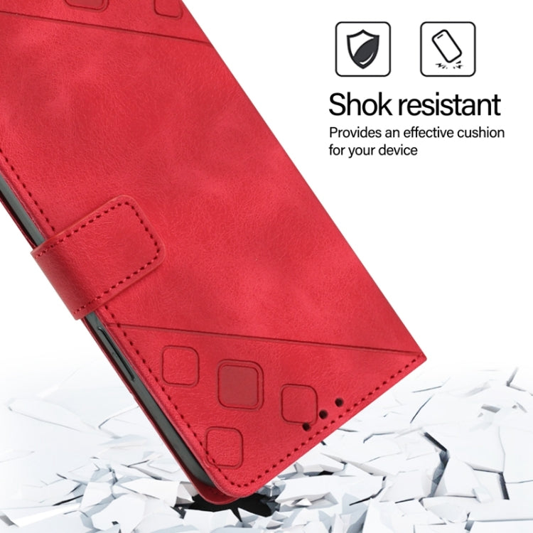 For Blackview Wave 6C Skin Feel Embossed Leather Phone Case(Red) - More Brand by buy2fix | Online Shopping UK | buy2fix