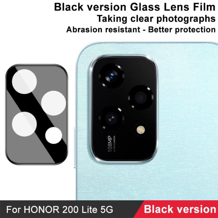 For Honor 200 Lite Global IMAK Rear Camera Lens Glass Film Black Version - Other by imak | Online Shopping UK | buy2fix