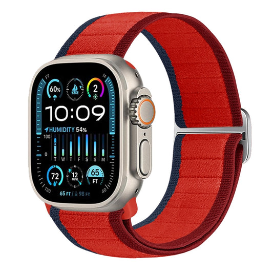 For Apple Watch Ultra 2 49mm Nylon Elastic Buckle Watch Band(Red) - Watch Bands by buy2fix | Online Shopping UK | buy2fix