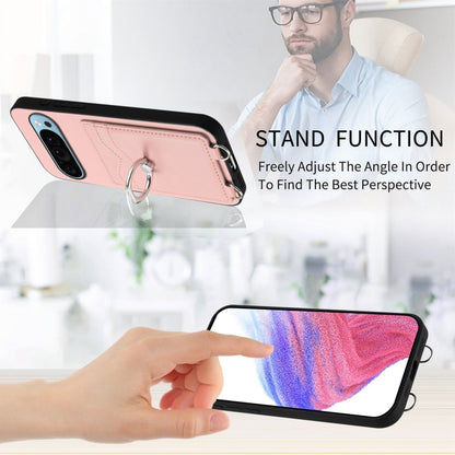 For Google Pixel 9 / 9 Pro R20 Ring Card Holder Phone Case(Pink) - Google Cases by buy2fix | Online Shopping UK | buy2fix