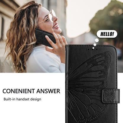 For Blackview Shark 8 Embossed Butterfly Leather Phone Case(Black) - More Brand by buy2fix | Online Shopping UK | buy2fix