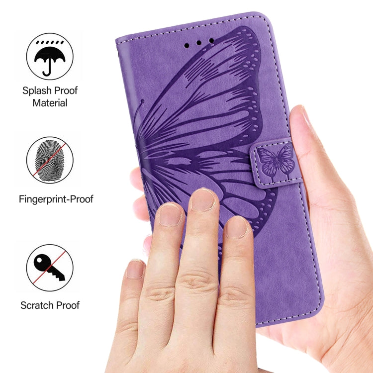 For Blackview Wave 6C Embossed Butterfly Leather Phone Case(Purple) - More Brand by buy2fix | Online Shopping UK | buy2fix