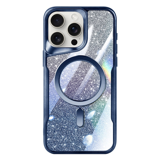 For iPhone 15 Pro Blade MagSafe Magnetic Gradient Glitter PC Phone Case(Blue) - iPhone 15 Pro Cases by buy2fix | Online Shopping UK | buy2fix