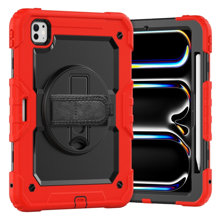 For iPad Pro 11 2024 Silicone Hybrid PC Tablet Case with Shoulder Strap(Red) - iPad Pro 11 2024 Cases by buy2fix | Online Shopping UK | buy2fix