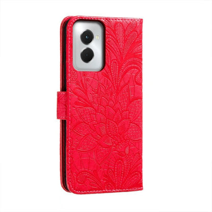 For Motorola Moto G Power 5G 2024 Lace Flower Embossing Flip Leather Phone Case(Red) - Motorola Cases by buy2fix | Online Shopping UK | buy2fix