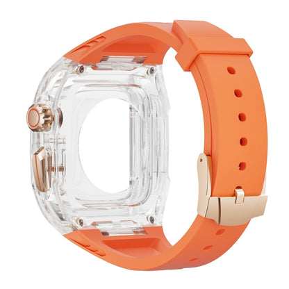 For Apple Watch Ultra 2 49mm Modified PC Hybrid TPU Watch Case Band(Orange Transparent) - Watch Bands by buy2fix | Online Shopping UK | buy2fix