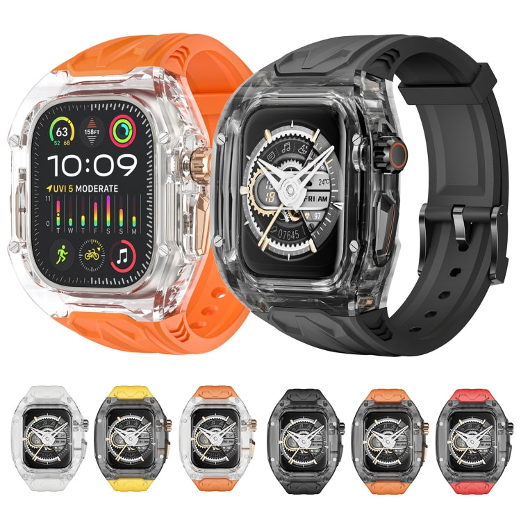 For Apple Watch Ultra 2 49mm Modified PC Hybrid TPU Watch Case Band(Orange Transparent) - Watch Bands by buy2fix | Online Shopping UK | buy2fix