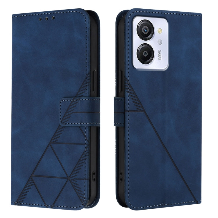 For Blackview Color 8 Crossbody 3D Embossed Flip Leather Phone Case(Blue) - More Brand by buy2fix | Online Shopping UK | buy2fix