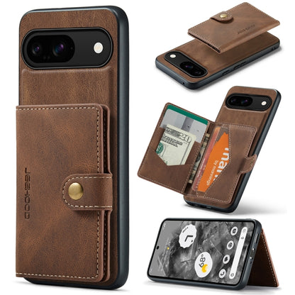 For Google Pixel 9 JEEHOOD J01 Retro Magnetic Detachable Wallet Phone Case(Brown) - Google Cases by JEEHOOD | Online Shopping UK | buy2fix