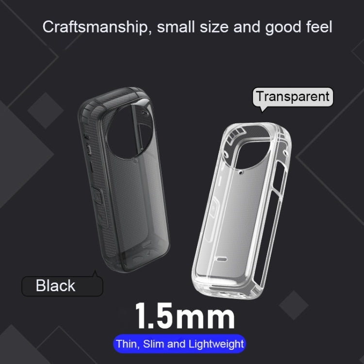 For Insta360 X4 Clear 1.5mm Soft TPU Protective Case With Hand Strap(Clear Black) - Case & Bags by buy2fix | Online Shopping UK | buy2fix