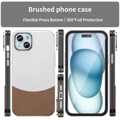 For iPhone 16 Plus Leather Texture MagSafe Magnetic TPU + PC Phone Case(Brown) - iPhone 16 Plus Cases by buy2fix | Online Shopping UK | buy2fix