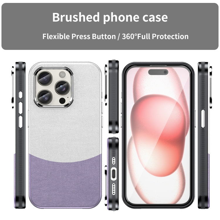 For iPhone 16 Pro Leather Texture MagSafe Magnetic TPU + PC Phone Case(Light Purple) - iPhone 16 Pro Cases by buy2fix | Online Shopping UK | buy2fix