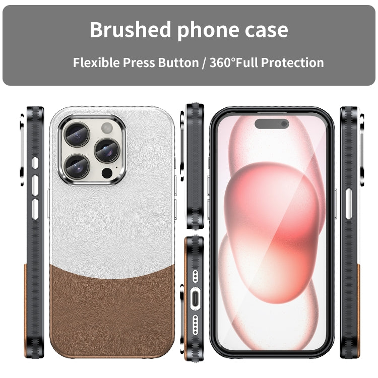 For iPhone 16 Pro Leather Texture MagSafe Magnetic TPU + PC Phone Case(Brown) - iPhone 16 Pro Cases by buy2fix | Online Shopping UK | buy2fix