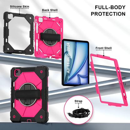 For iPad Air 11 2025 / 2024 Contrast Color Robot Silicone Hybrid PC Tablet Case(Black Rose Red) - iPad Air 11 2025 / 2024 Cases by buy2fix | Online Shopping UK | buy2fix