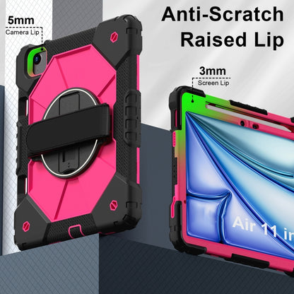 For iPad Air 11 2025 / 2024 Contrast Color Robot Silicone Hybrid PC Tablet Case(Black Rose Red) - iPad Air 11 2025 / 2024 Cases by buy2fix | Online Shopping UK | buy2fix