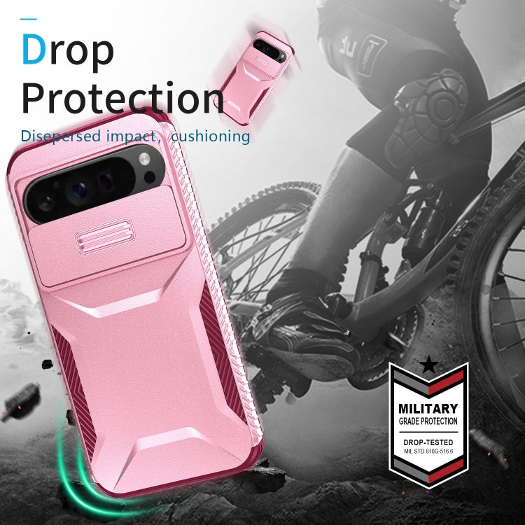 For Google Pixel 9 Pro XL Sliding Camshield Phone Case(Pink + Rose Red) - Google Cases by buy2fix | Online Shopping UK | buy2fix