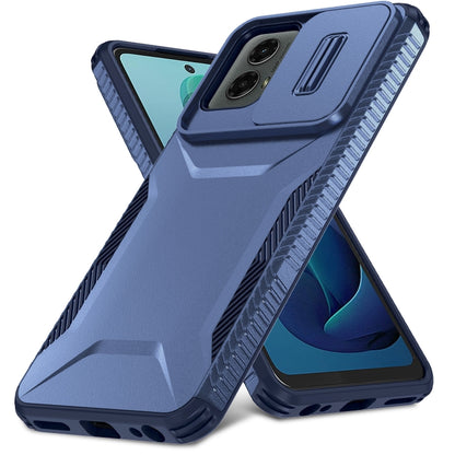 For Motorola Moto G 5G 2024 Sliding Camshield Phone Case(Blue) - Motorola Cases by buy2fix | Online Shopping UK | buy2fix