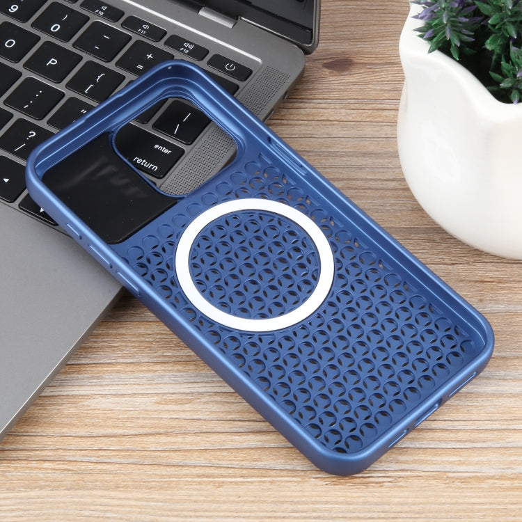 For iPhone 13 Pro Max Pure Color Honeycomb Aromatherapy MagSafe Phone Case(Blue) - iPhone 13 Pro Max Cases by buy2fix | Online Shopping UK | buy2fix