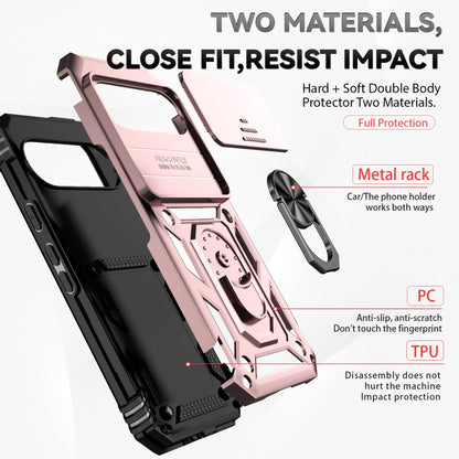 For Google Pixel 9 Sliding Camshield Holder Phone Case(Rose Gold) - Google Cases by buy2fix | Online Shopping UK | buy2fix